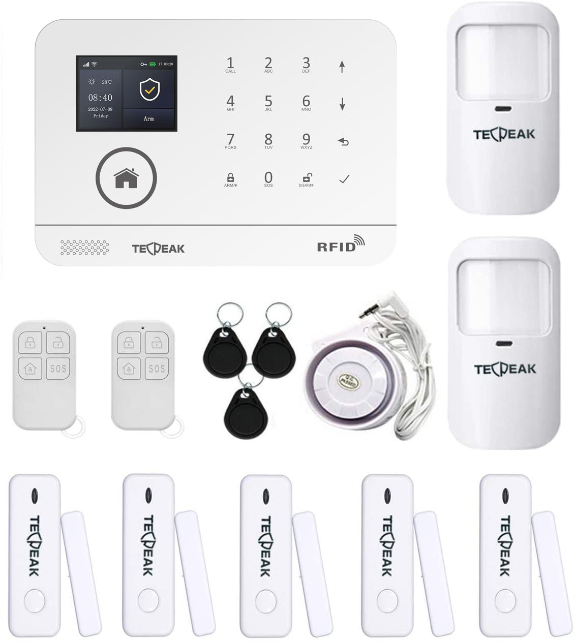 A4 - WiFi / GSM Allarme Intelligente Casa (Bianco)
