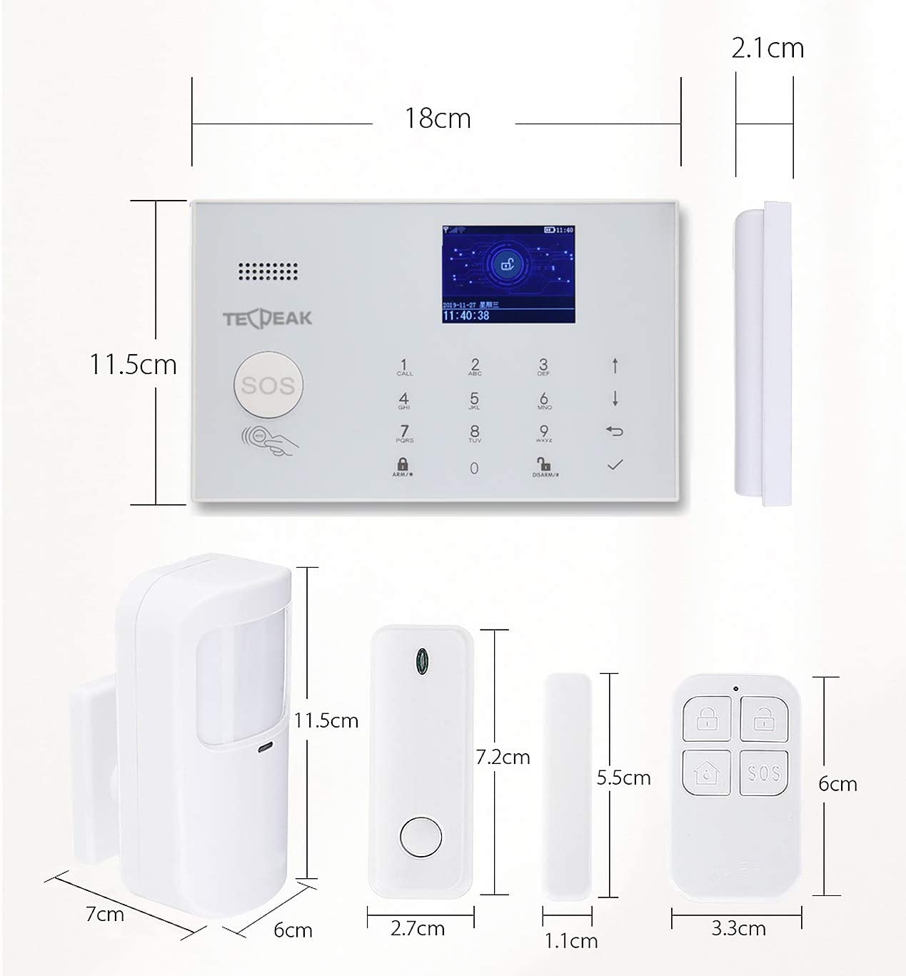 A2 - Système d'Alarme WiFi / GSM (Blanc)